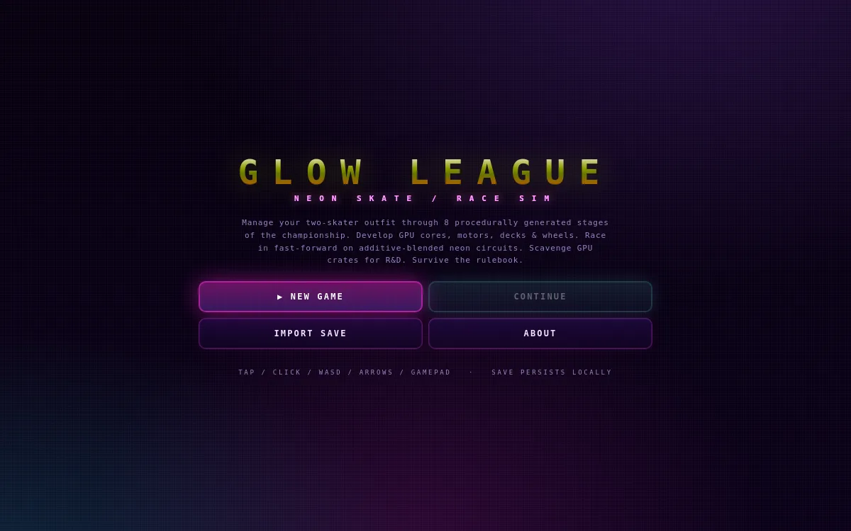 Glow League - 滑板竞速车队经理