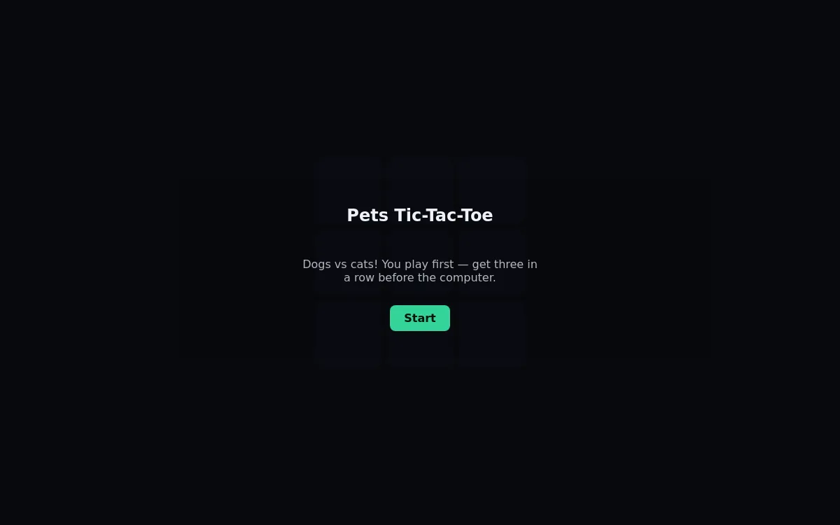 Pets Tic-Tac-Toe