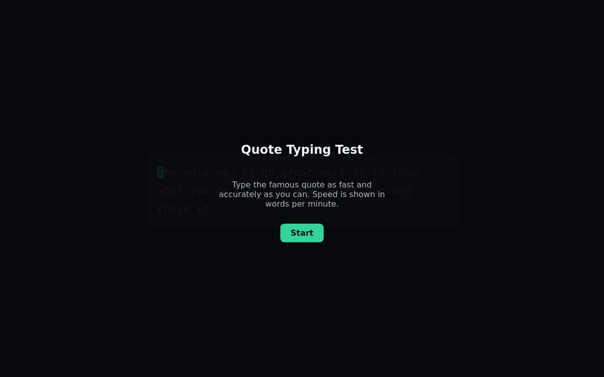 Quote Typing Test