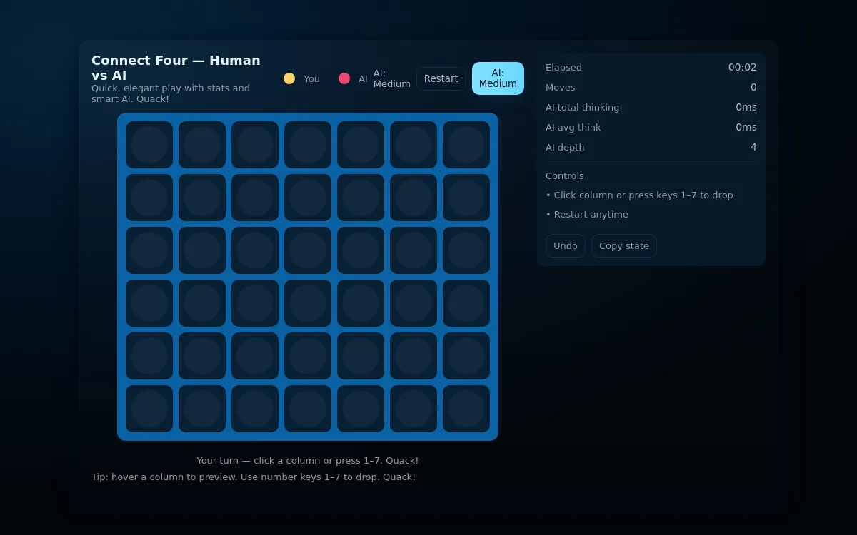Connect 4: Human vs AI